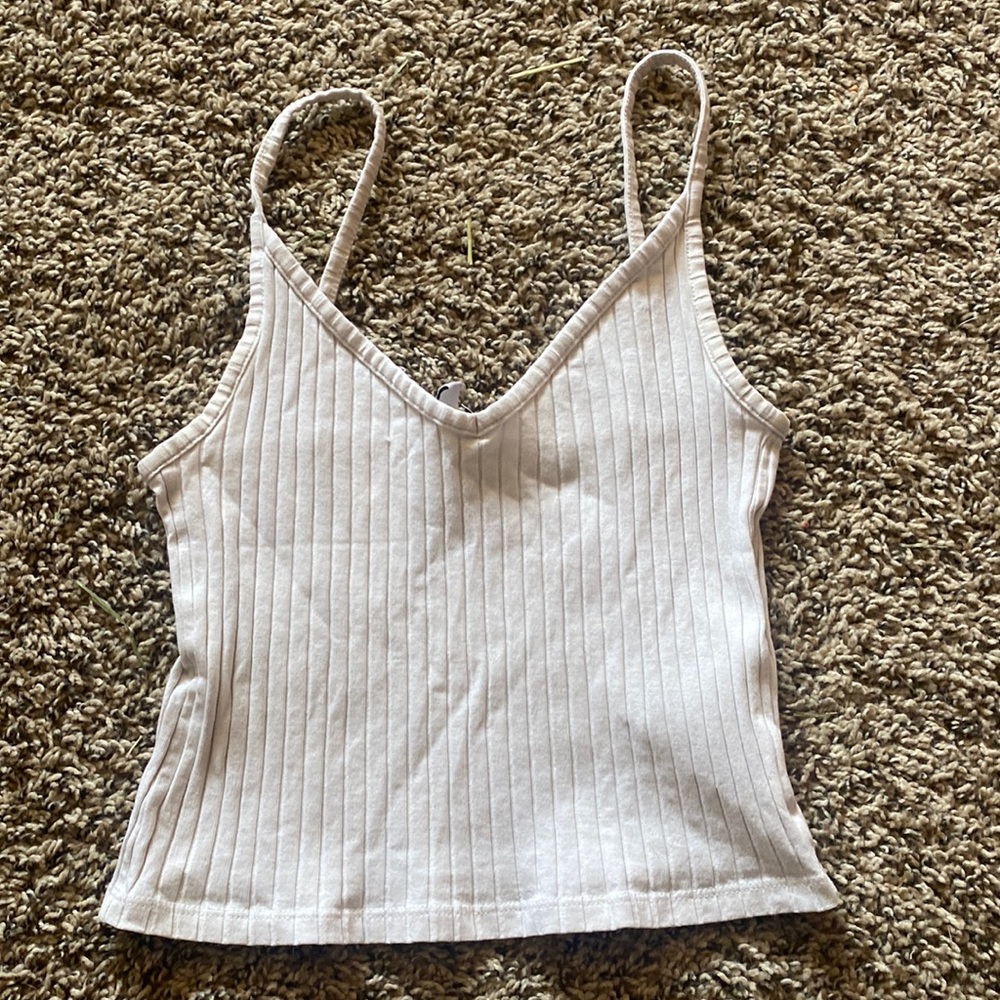 h&m white ribbed tank